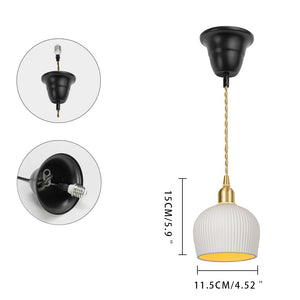 Ceiling Pendant Light Adjusted Cord Custom Wire Length White Pendant Modern Style for Kitchen Stairs