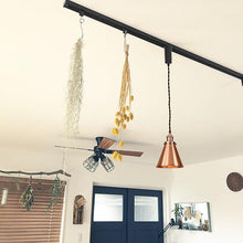 Load image into Gallery viewer, Adjusted Corded Cone Shade Red Bronze Track Light 3.2 Feet E26 Base Vintage Design Hanging Light