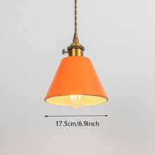 Load image into Gallery viewer, Modern Track Lamp Orange Lampshade Gold E26 Base with Switch Adjusted Cord Track Pendant Light