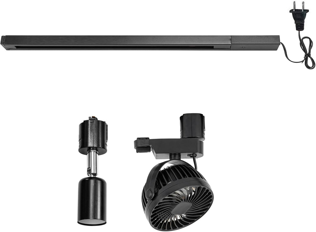 grow light bulbs for track lighting 1 Track Rail Track Light No Bulb Track Mini Fans Black Plant Growing Kit For Plants Air Circulation – Nunu Lighting
