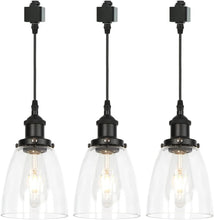 Load image into Gallery viewer, Track Light Cone Clear Glass Lampshade E26 Socket Vintage Design Track Mount Pendant Lighting
