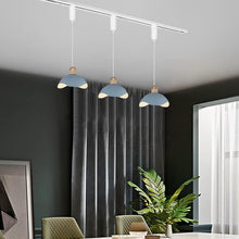 Load image into Gallery viewer, Track Pendant Light with Multi Color Iron Shade, Adjustable Length for Bedroom Home Lighting