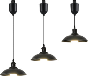 3-Light Track Lighting Pendants Adjustable Height Vintage Decorative Fixture for Kitchen Restaurant