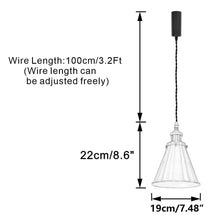 Load image into Gallery viewer, Adjusted Corded Cone Shade Red Bronze Track Light 3.2 Feet E26 Base Vintage Design Hanging Light