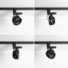 Load image into Gallery viewer, Track Mounted Black Ceiling Mini Fan With Button Switch Adjustable Angle For Home Kitchen Counter