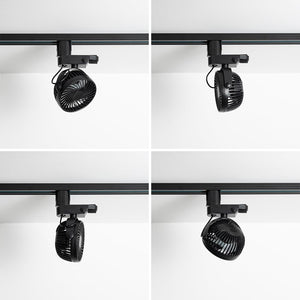 Track Mounted Black Ceiling Mini Fan With Button Switch Adjustable Angle For Home Kitchen Counter