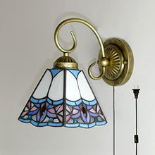 Load image into Gallery viewer, Wall lamp E26 1-Light Plug-in Bulb not Included Wall Sconce Glass Shade 6 Foot Black Cord