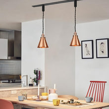 Load image into Gallery viewer, Adjusted Corded Cone Shade Red Bronze Track Light 3.2 Feet E26 Base Vintage Design Hanging Light