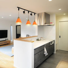 Load image into Gallery viewer, Modern Track Lamp Orange Lampshade Gold E26 Base with Switch Adjusted Cord Track Pendant Light