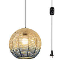 Load image into Gallery viewer, Ceiling Lamp Natural Lampshade No Wiring Needed Plug-in Hemp Rope Cord Dimmable For Modern Farmhouse