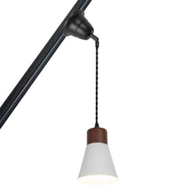 Load image into Gallery viewer, Slope Position Roof Track Light Walnut Base White Metal Shade Adjusted Cord Vintage Design
