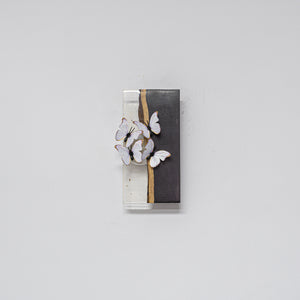 Resin Wood With Cute White Butterfly Battery Run Remote Night Light For Bedsides Home Office