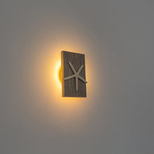 Load image into Gallery viewer, Handcrafted Wooden With Starfish Convenient Hook Wall Sconce Go Wire-Free Battery Background Dimmable Light