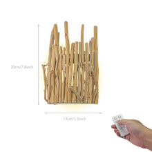 Load image into Gallery viewer, Branch Wooden Handmade Light Home Decor Convenient Hook Wall Sconce Battery Remote Background Dimmable Light