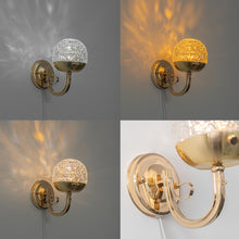 Load image into Gallery viewer, Yequandec USB Cable Touch Switch Hook Type Dimmable Wall Sconce Flow Rotating Light Luxury Design Brass Crystal Lampshade