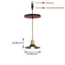 Load image into Gallery viewer, Ceiling Spotlight Remodel E26 Brass Base Black Shade Metal Hanging Light Conversion Kit