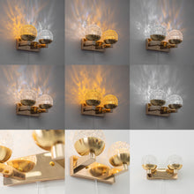 Load image into Gallery viewer, Yequandec Touch Switch Hook Type Dimmable USB Cable Double Wall Sconce Flow Rotating Light Modern Design Brass Crystal Lampshade
