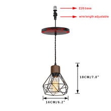 Load image into Gallery viewer, E26 Connection Ceiling Spotlight Remodel Walnut Base Hollow Shade Retro Hanging Light Convert Kit