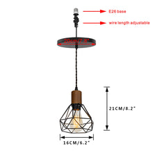 Load image into Gallery viewer, E26 Connection Ceiling Spotlight Remodel Walnut Base Hollow Shade Vintage Hanging Light Convert Kit
