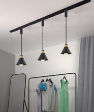 Load image into Gallery viewer, Remote Control RGB LED Black Track Pendant Light Brown Bronze E26 Base Adjusted Fixture Vintage Style