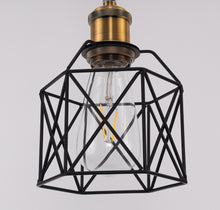 Load image into Gallery viewer, Ceiling Spotlights Remodel Droplight Black Cage Shade Vintage Design Hanging Light Conversion Kit For E26 Ceiling Lamp