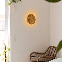 Load image into Gallery viewer, Customized Hand-carved Wooden Light Home Decor Convenient Hook Wall Sconce Battery Remote Background Dimmable Light