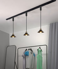 Load image into Gallery viewer, Remote Control RGB LED Black Track Pendant Light Adjustable Fixture Vintage Style