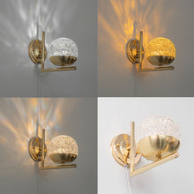 Load image into Gallery viewer, Yequandec 5W Touch Switch Hook Type Dimmable Wall Sconce Flow Rotating Light Modern Design Brass Crystal Lampshade