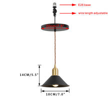 Load image into Gallery viewer, Ceiling Spotlight Remodel E26 Brass Base Black Shade Metal Hanging Light Conversion Kit(DZ18x6)