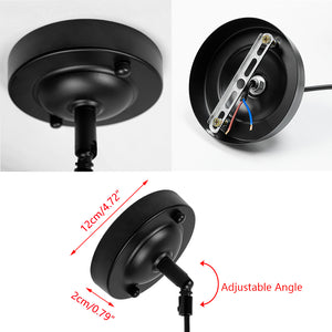 Sloped Position Rechargeable Battery Remote Ceiling Light Fixture Black Metal  Hanging Lamp Inclined Roof