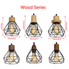 Load image into Gallery viewer, Plug In Outlet Corded Dimmable Hanging Light Log Base Metal Hollow Shade Retro Living Lamp