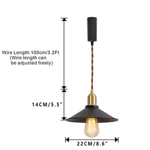 Track Mount Lighting Black Metal Shade Brass Base Pendant Kitchen Island Light Retro Design DZ22x6