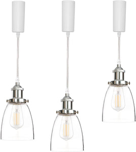 Track Light Cone Clear Glass Lampshade E26 Socket Vintage Design Track Mount Pendant Lighting
