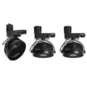 Track Mounted Black Ceiling Mini Fan With Button Switch Adjustable Angle For Home Kitchen Counter