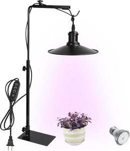 Black Free Standing Plant Grow Indoor Gardening Red & Blue Lighting Adjusted Height 15Ft Timer Cord