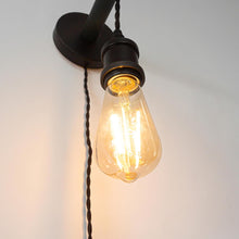 Load image into Gallery viewer, Handle Adjusted Dark Green Wall Sconce Plug-in Cord Wooden Control Timer Smart Bulbs for Home Decor
