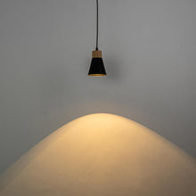 Load image into Gallery viewer, Slope Position Roof Track Light Wood Base Black Metal Shade Adjusted Cord Retro Pendant Light