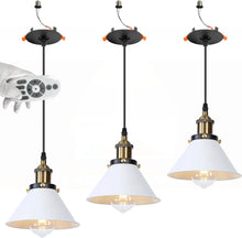 Load image into Gallery viewer, 3-Sets Recessed Pendant Light Industrial Style Adjustable Height Remote Control for Dining Room