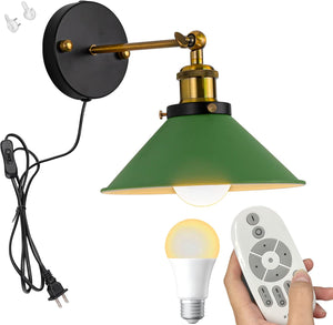 Remote Control Lamp Macaron Metal Wall Sconce Adjustable Lighting Fixture with Stepless Dimming