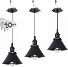 Load image into Gallery viewer, 3-Sets Recessed Pendant Light Industrial Style Adjustable Height Remote Control for Dining Room