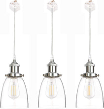Load image into Gallery viewer, Track Light Cone Clear Glass Lampshade E26 Socket Vintage Design Track Mount Pendant Lighting