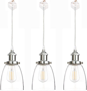 Track Light Cone Clear Glass Lampshade E26 Socket Vintage Design Track Mount Pendant Lighting