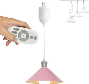 Auto Retractable Height Track Pendant Lighting 4 Ft Macaron Style Remote Control Stepless Dimming