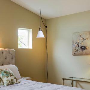 1-Light Pulley Pendant Light Hanging Light Remote Control& Dimming Ceiling Light for Bedroom Hallway