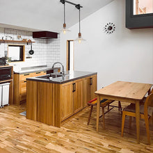 Load image into Gallery viewer, Walnut Base Clear Glass Shade Adjusted Cord Track Mount Pendant Light for Inclined Position Roof