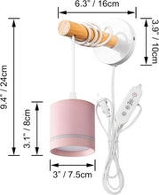 Load image into Gallery viewer, Hanging Wall Sconce Wooden Handle Macaron Style with Timer Cord Idea for Indoor Plant Grow Light