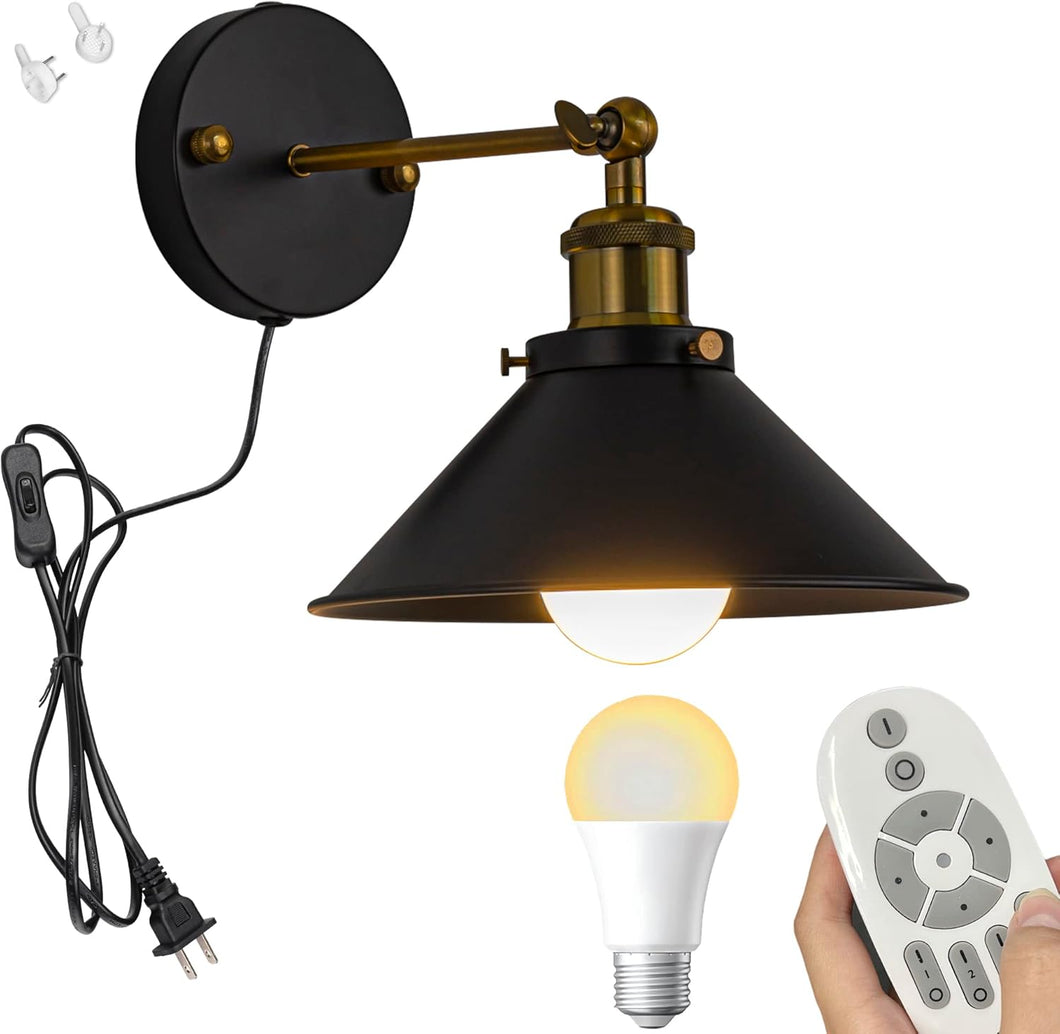 Remote Control Lamp Macaron Metal Wall Sconce Adjustable Lighting Fixture with Stepless Dimming