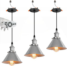 Load image into Gallery viewer, 3-Sets Recessed Pendant Light Industrial Style Adjustable Height Remote Control for Dining Room
