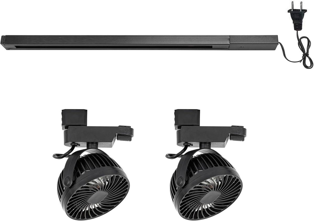1 Track Rail, 2 Track Mini Fans Black Plant Growing Kit For Plants Air ...