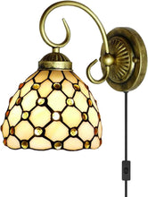 Load image into Gallery viewer, Wall lamp E26 1-Light Plug-in Bulb not Included Wall Sconce Glass Shade 6 Foot Black Cord